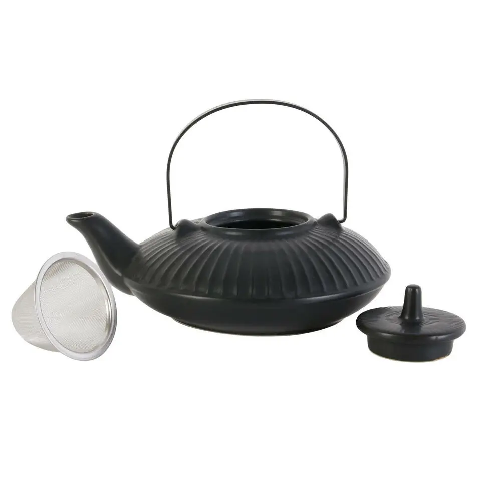 Home Deco Factory Theepot Shanghai - zwart - 600 ml