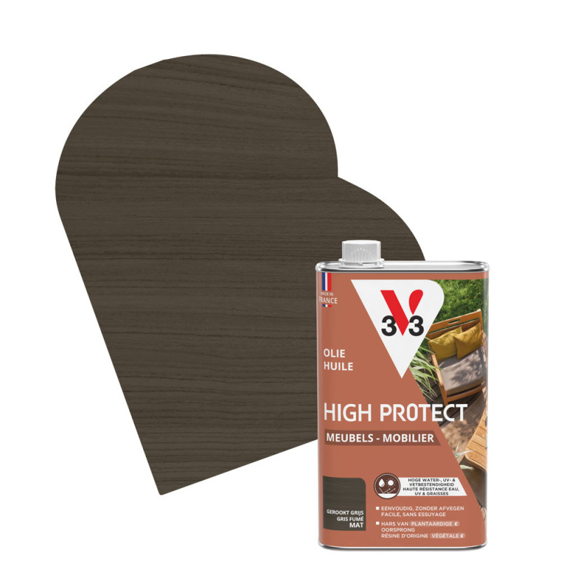 Huile pour mobilier de jardin High Protect gris fumé 1 L V33