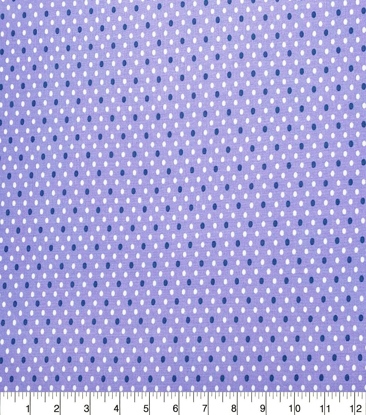 Navy Dots on Purple Quilt Cotton Fabric by Quilter's Showcase