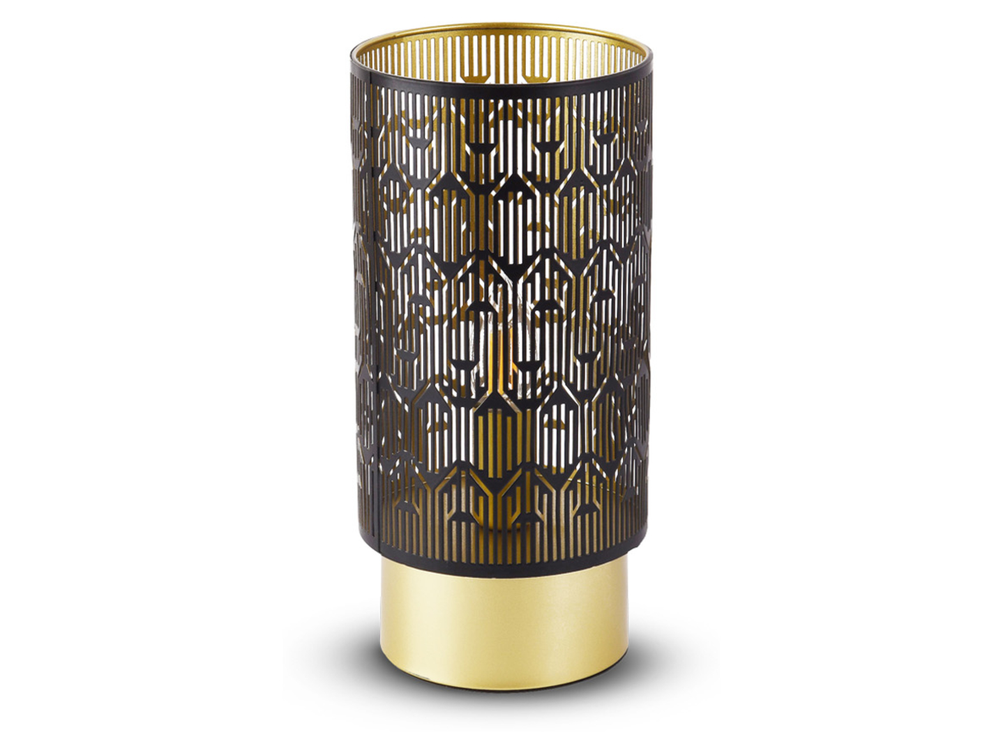 Lampa stołowa Laser metalowa czarno-złota