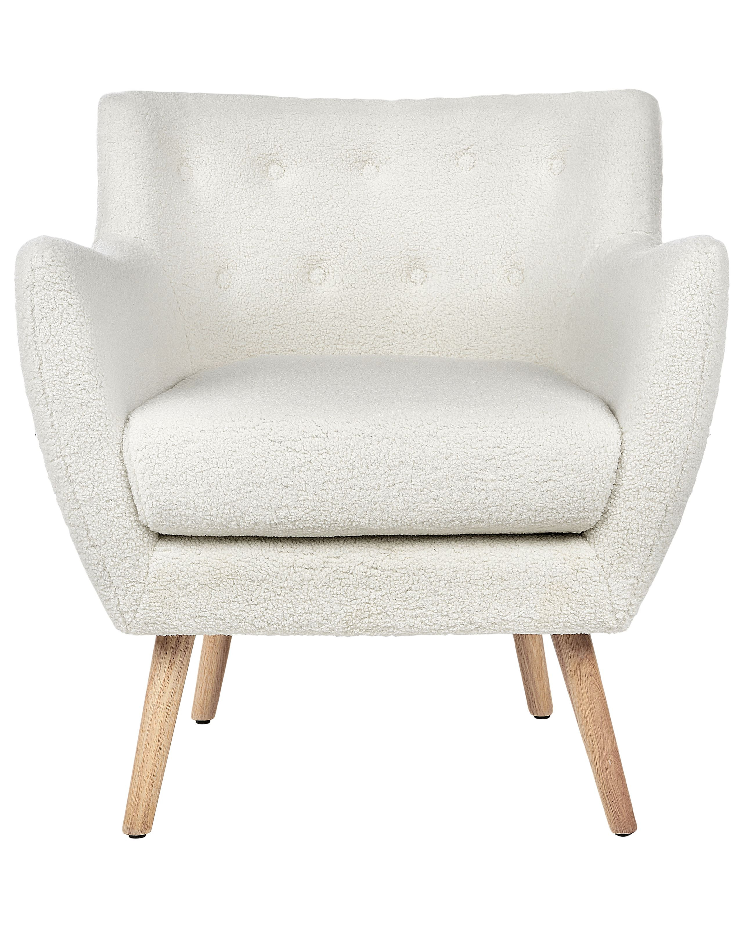 Fotel boucle retro biały