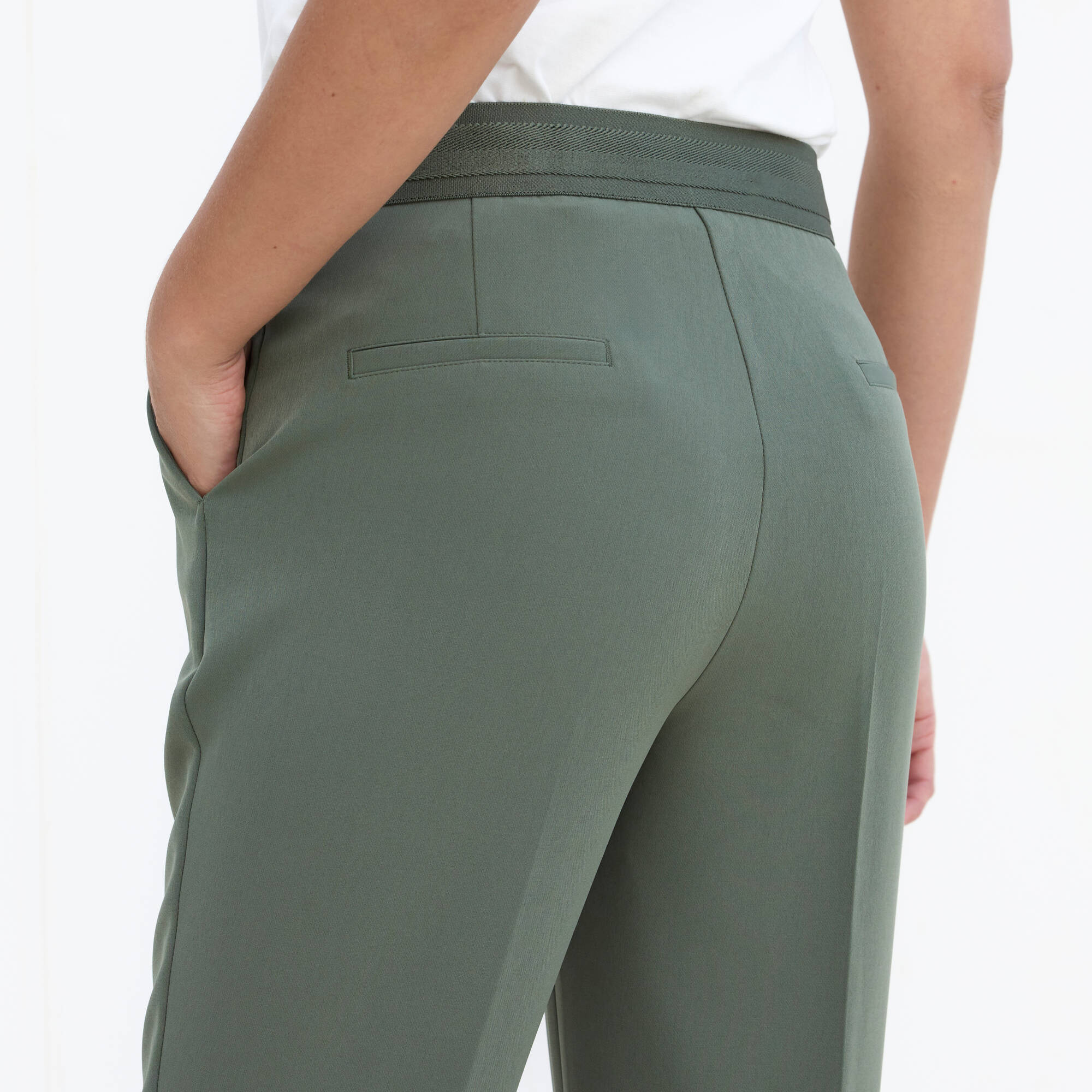 Pantalon 7/8ème coupe cigarette, uni