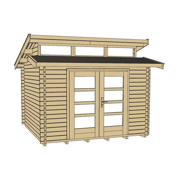 Gartenhaus »158 Gr.1«, Holz, BxHxT: 350 x 281 x 300 cm (Außenmaße inkl. Dachüberstand)