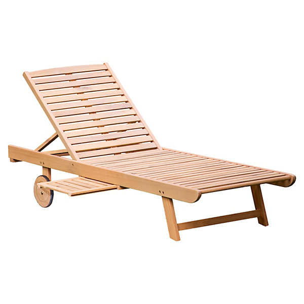 Bain de soleil pliant en acacia KANAWA - HAPPY GARDEN