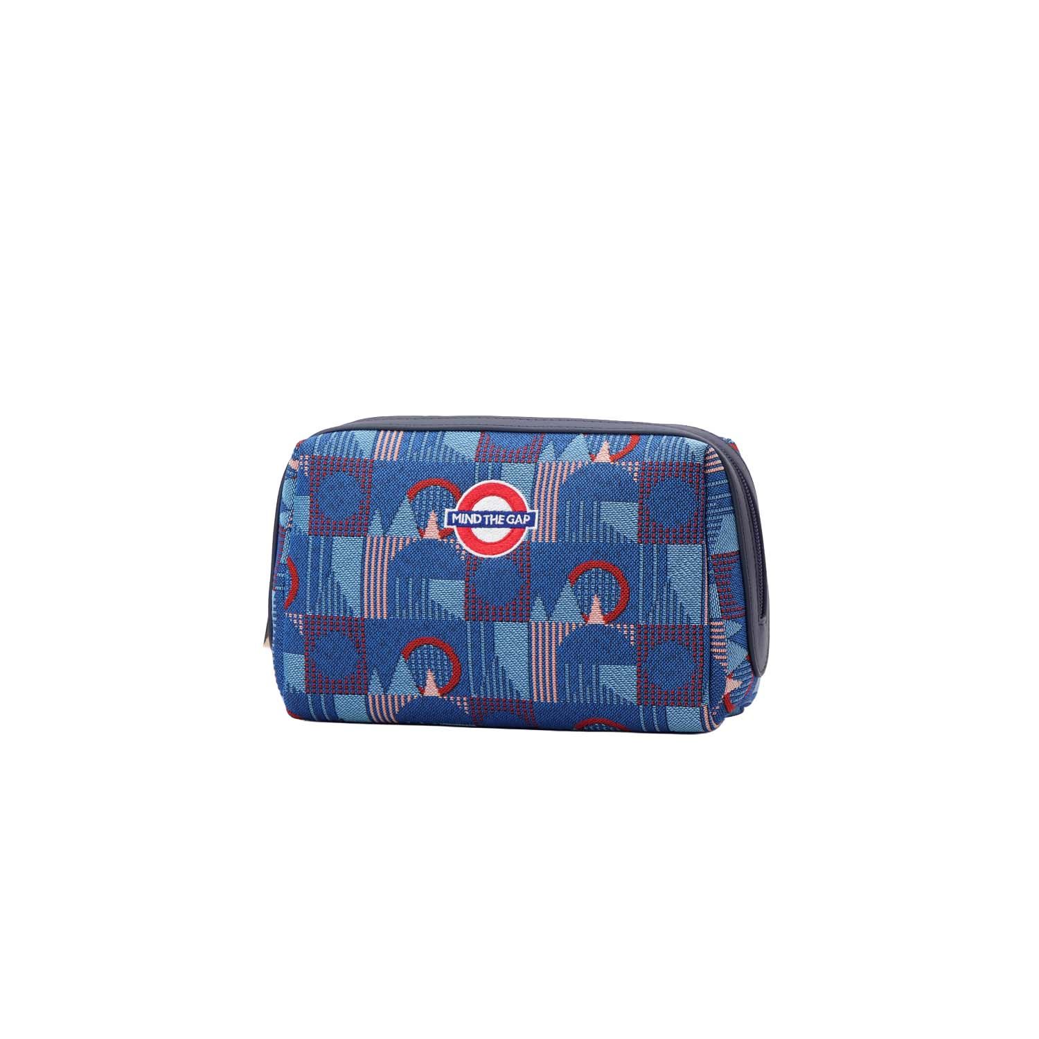 Signare London Beauty Toiletry Bag – Piccadilly Moquette ‘Mind the Gap'