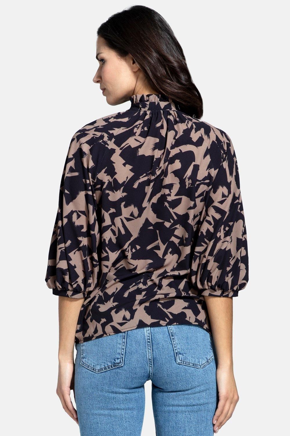 Hot Squash Balloon Top with High Collar