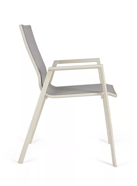 Bolzano Kastor Krzesło ogrodowe 56x61,5 kremowe aluminiowe