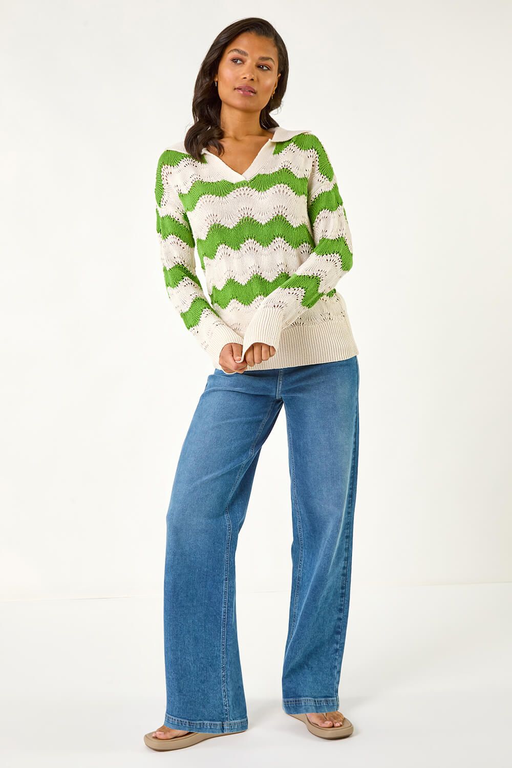 Roman Wave Polo Knit Jumper