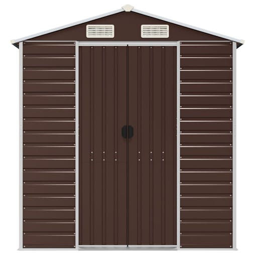 NNEVL Garden Shed Brown 191x555x198 cm Galvanised Steel