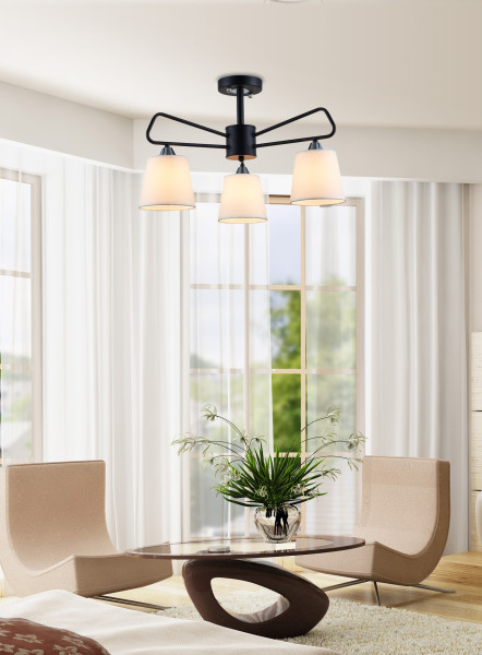 Wisząca MORLEY lampa 3 czarny