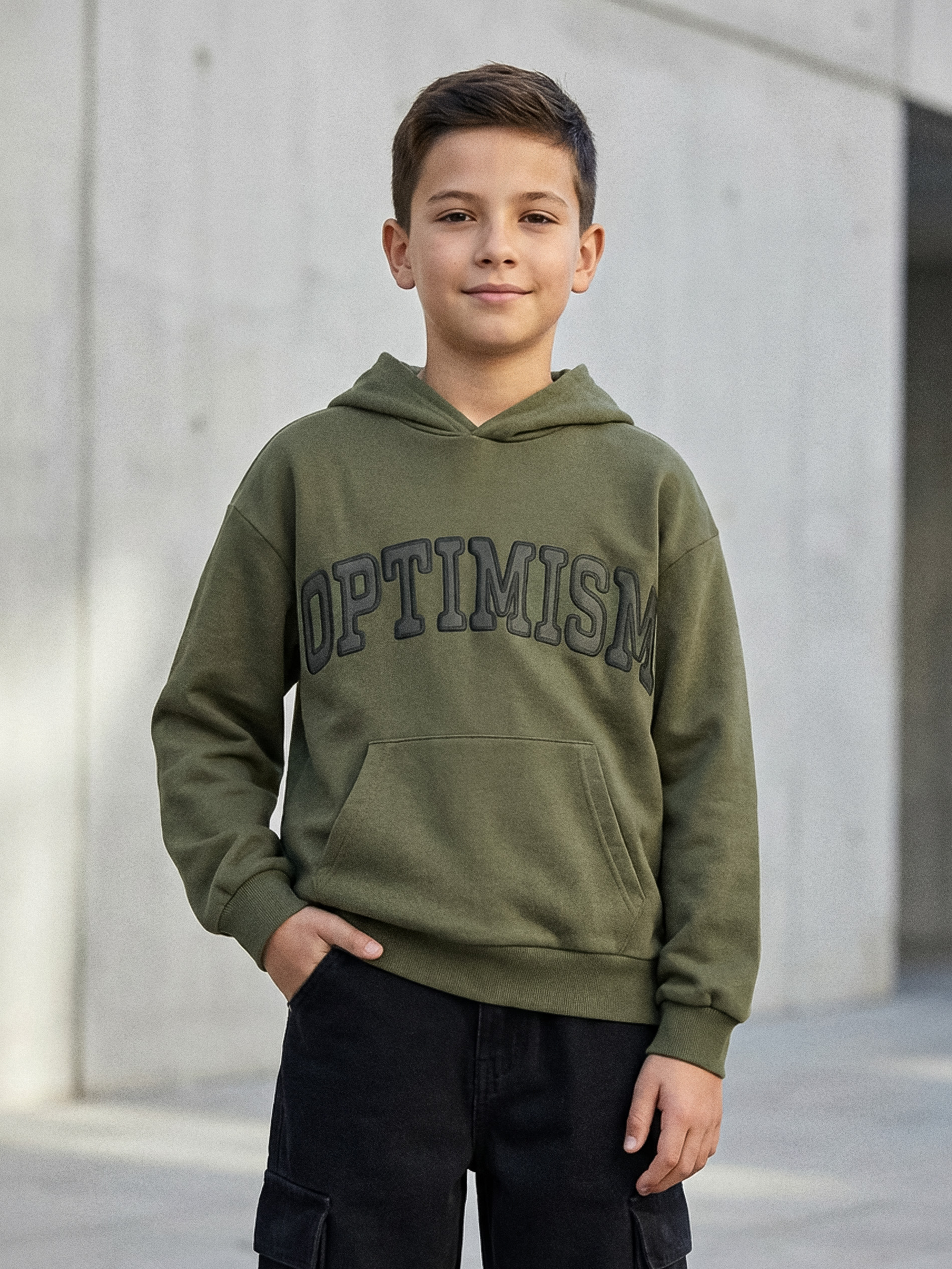 Bawełniana bluza hoodie z napisem