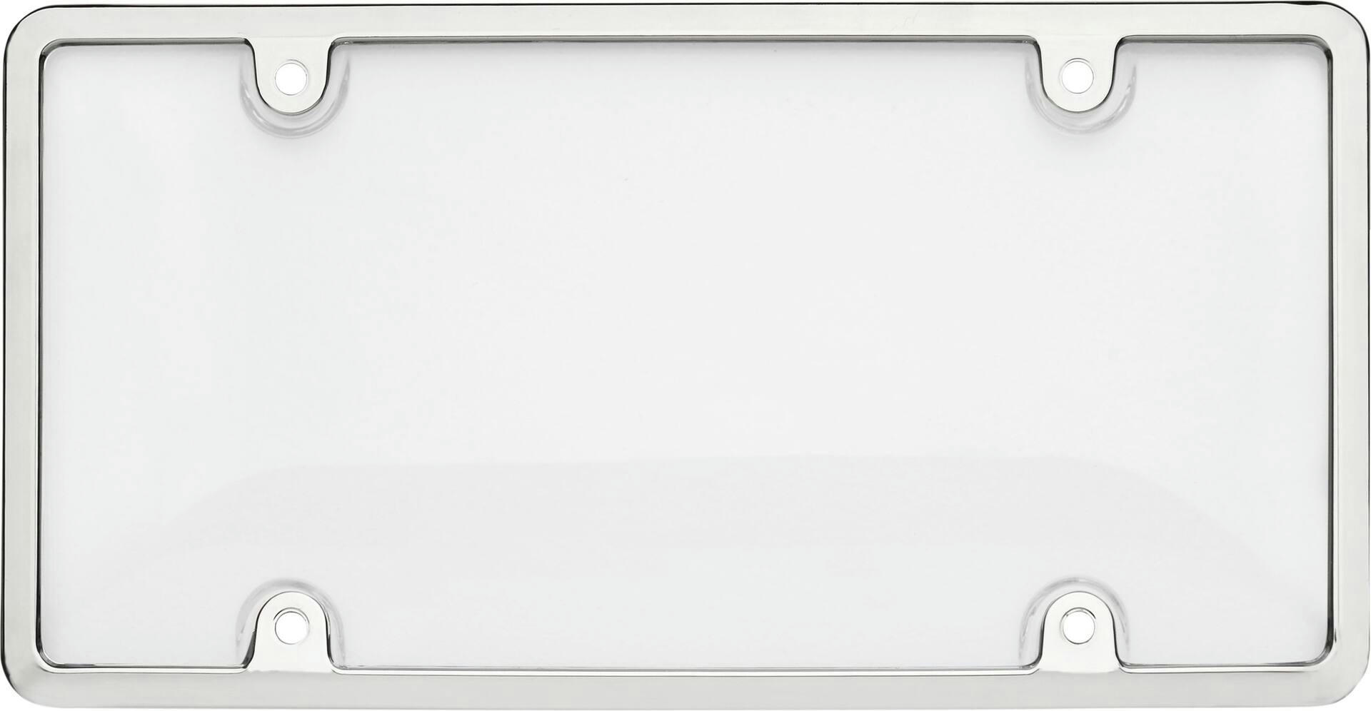 Chrome License Plate Frame With Clear Shield