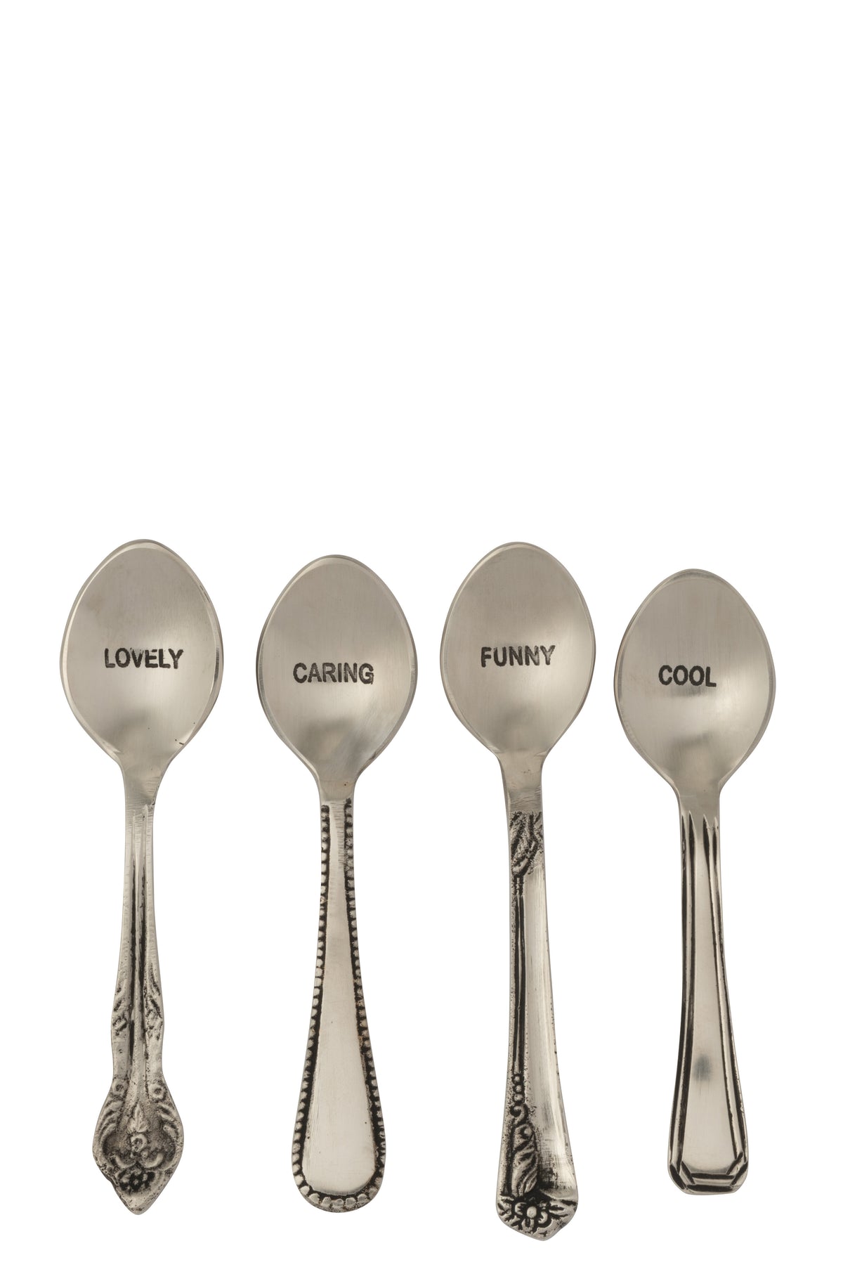 J-Line lepel Messing - brass - zilver - doos van 4