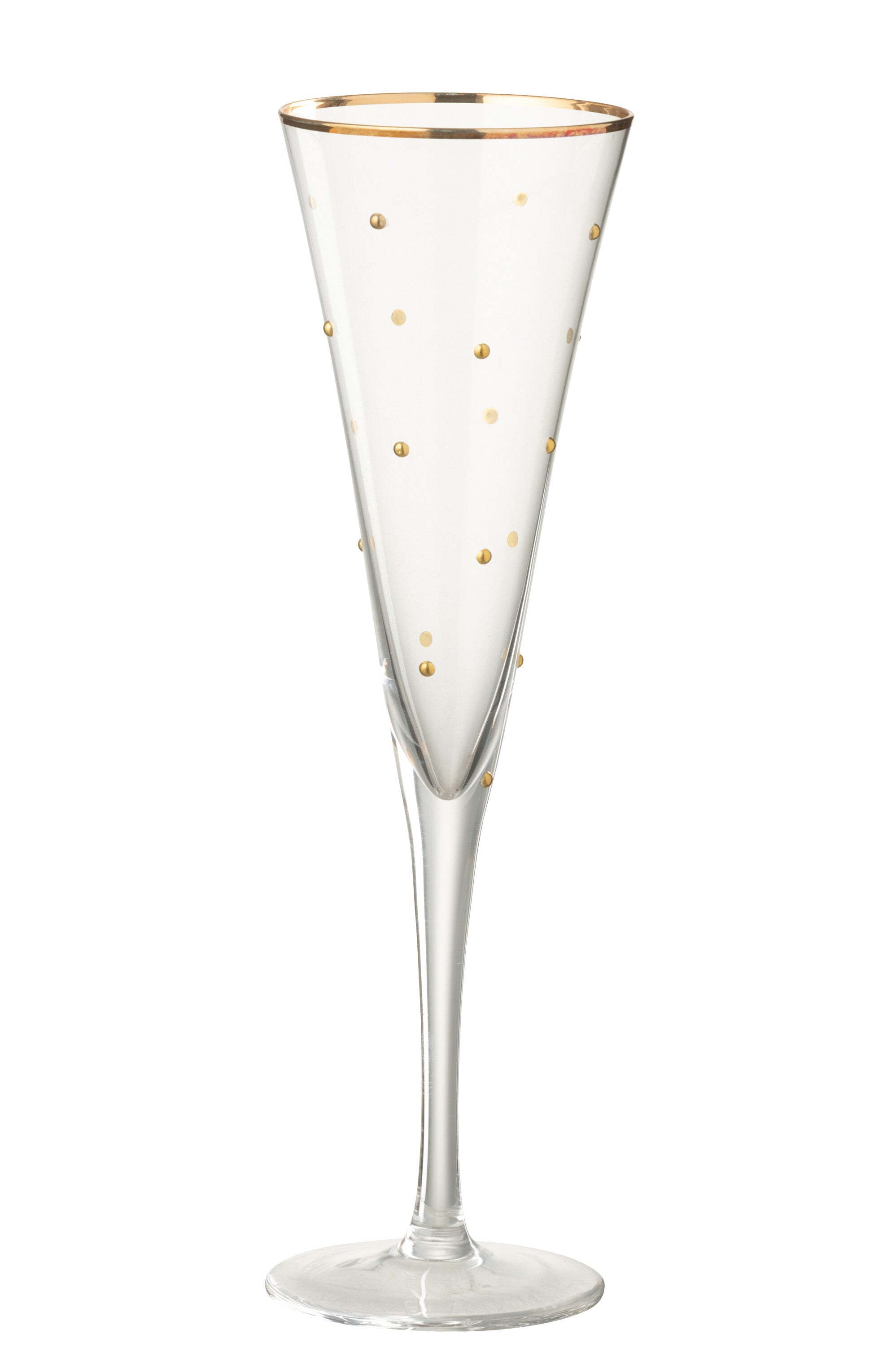 J-Line glas champagne Stippen - glas - transparant/goud