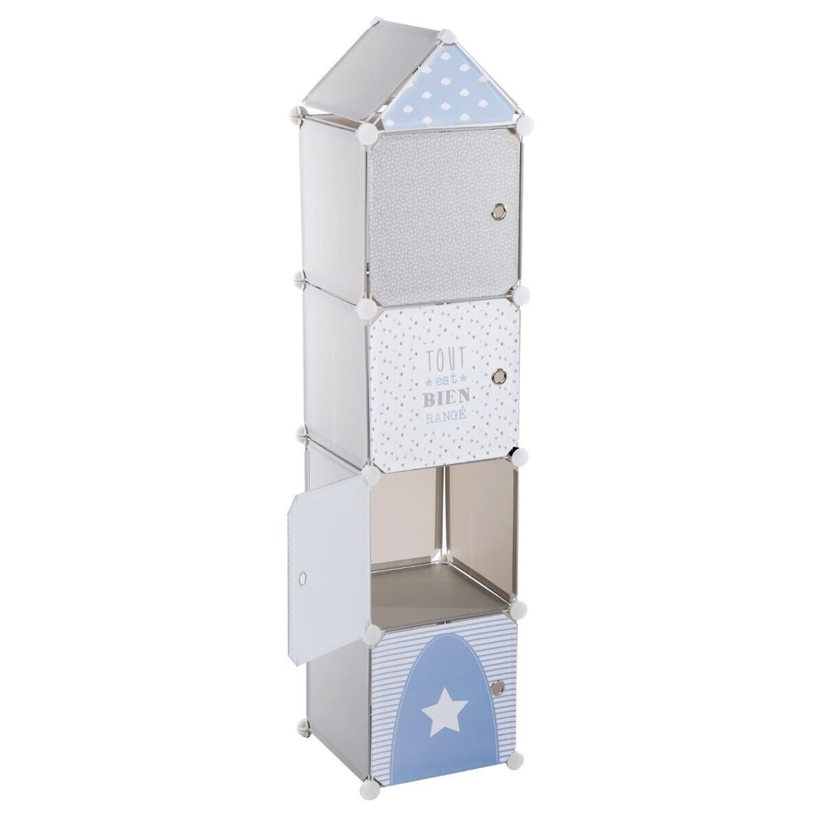Kids storage lockers "Column" Grey, 34x139 cm