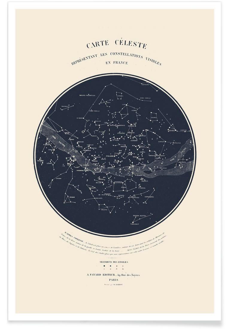 CARTE DU CIEL - Affiche bleu