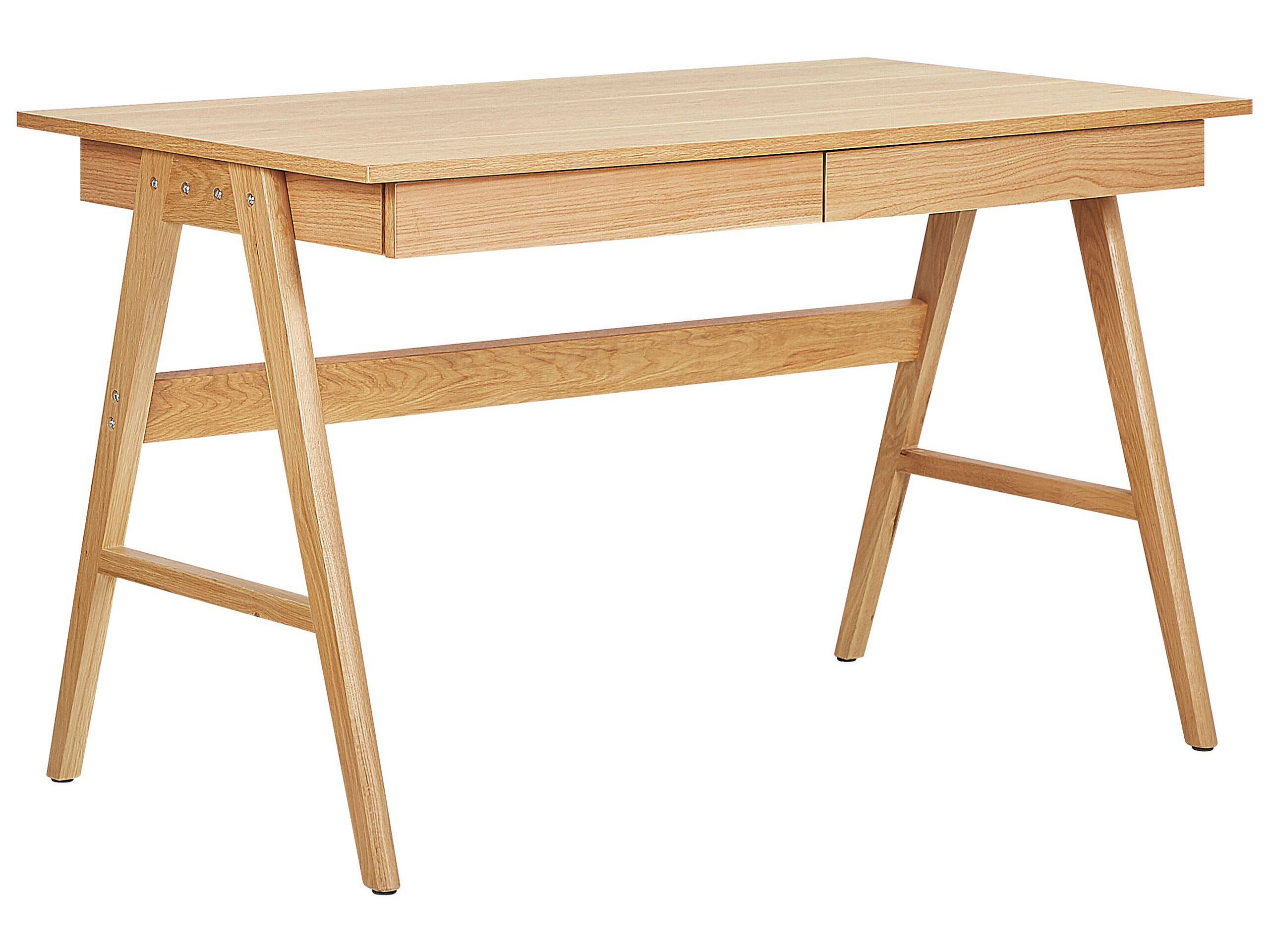 Biurko komputerowe dwie szuflady 120x70 brązowe