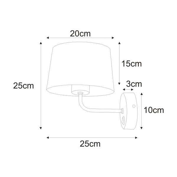 Kinkiet czarno-biały REMI 1xE27x60W wym:25x20x25cm IP20 Kaja