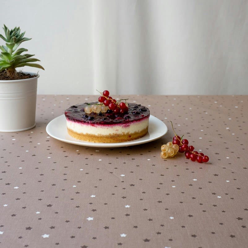 ETOILES - Nappe enduite rectangle 160 x 300 cm taupe