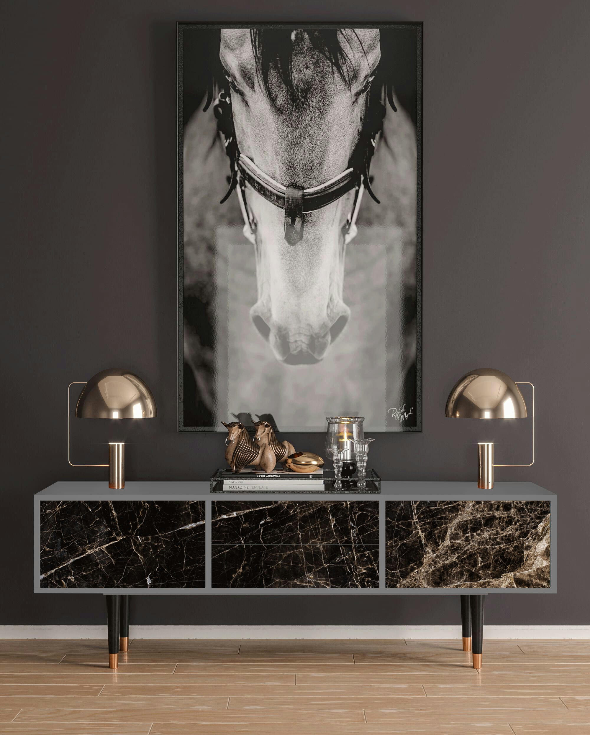 NIGHT ABYSS - Meuble TV  noir 2 tiroirs et 2 portes L 170 cm