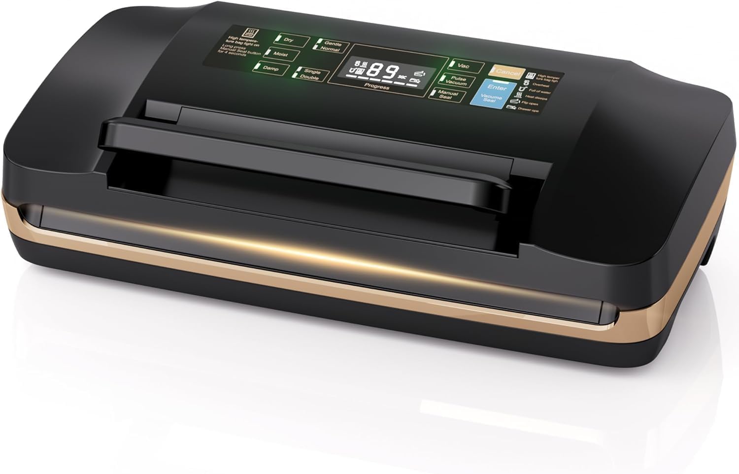 Vacuum Sealer Machine, Built-in Cutter, Bags Storage & Easy-Lock Handle