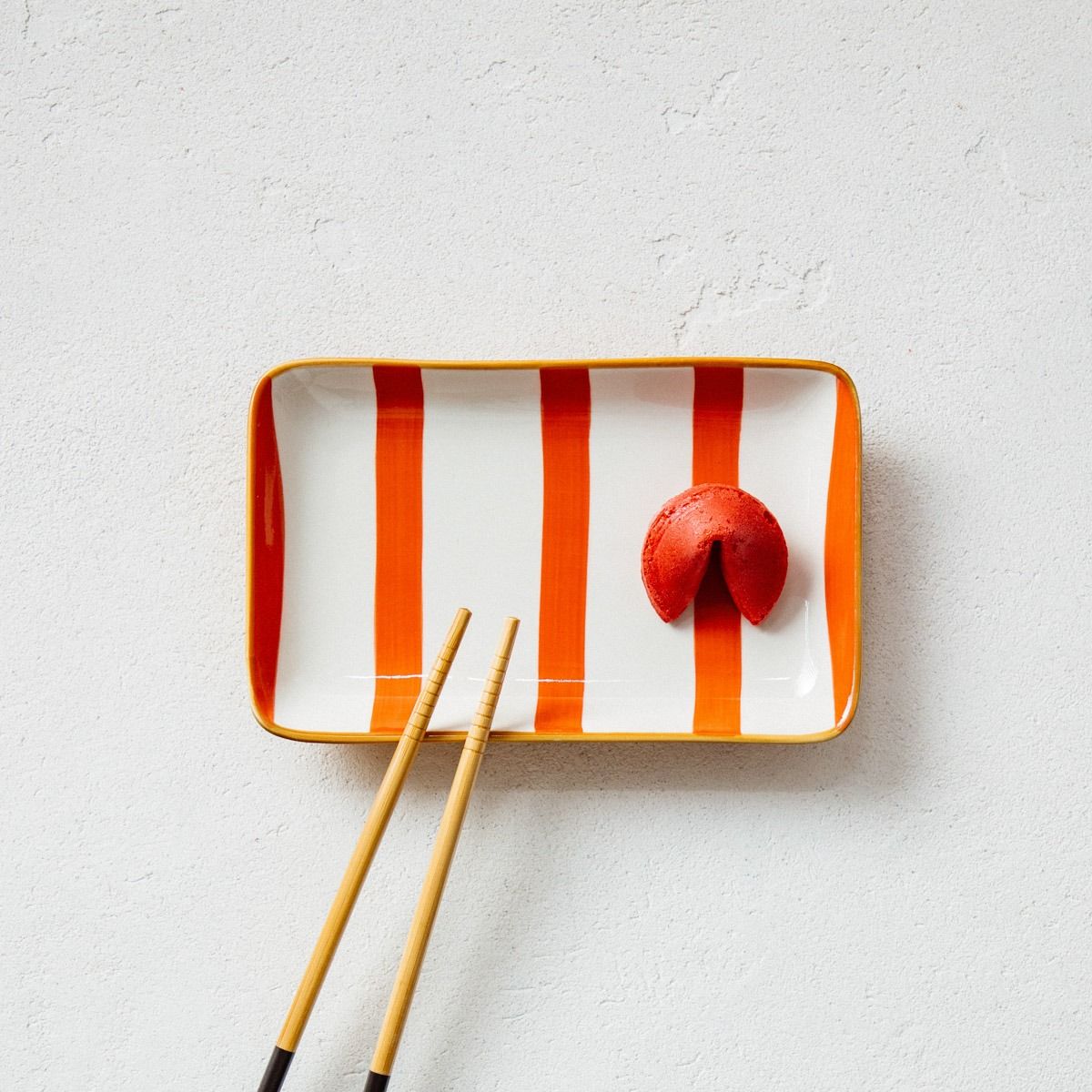 Talerz TORRIT w pomarańczowe paski 19x12 cm