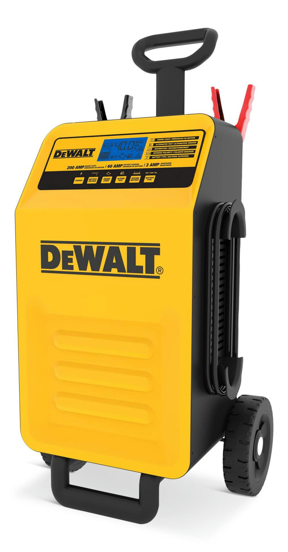DEWALT DXAEC200CA Rolling Battery Charger/Maintainer, 40/3-Amp with 200-Amp Engine Start, 6/12V