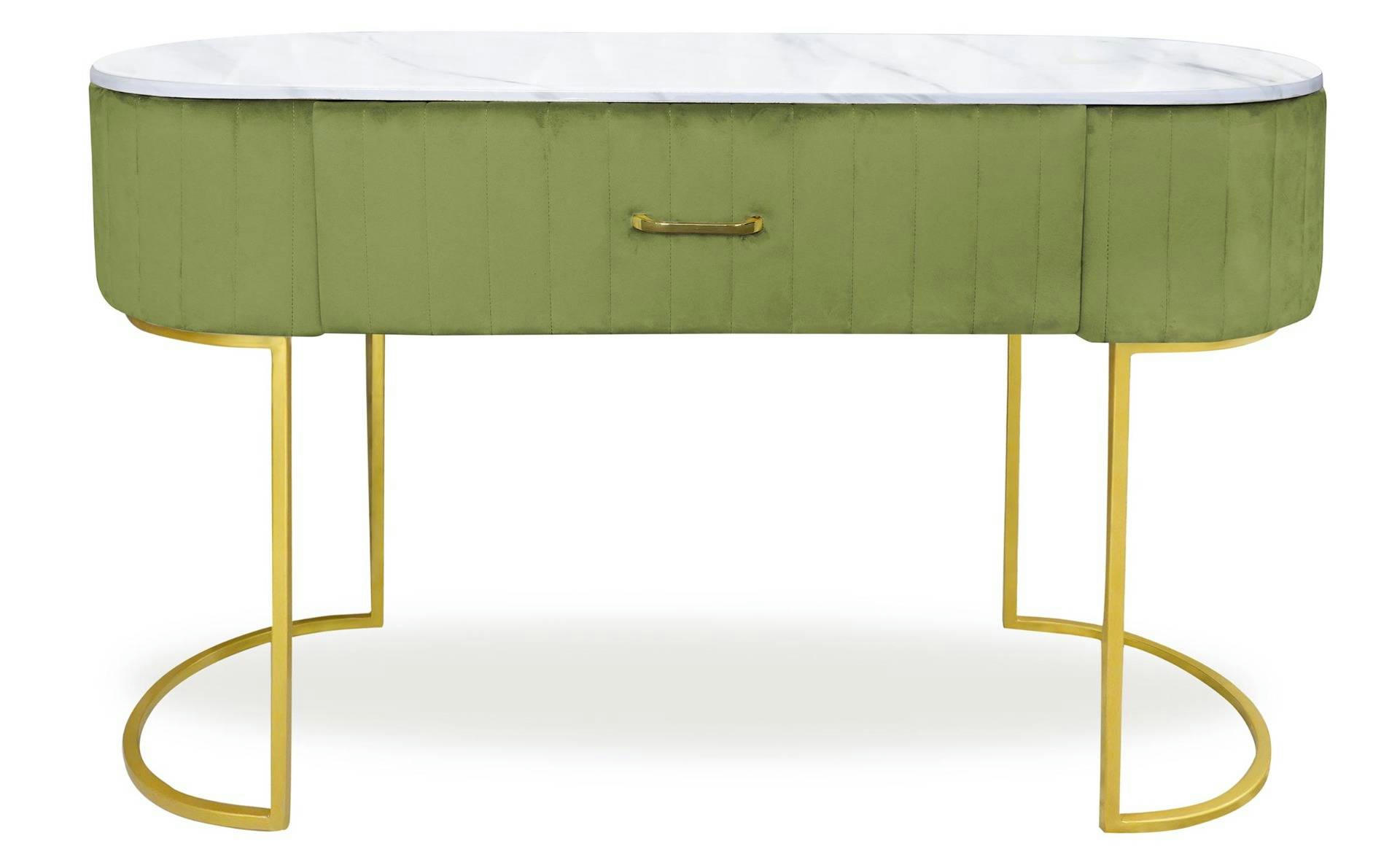 PALOMA - Coiffeuse 1 tiroir velours kaki