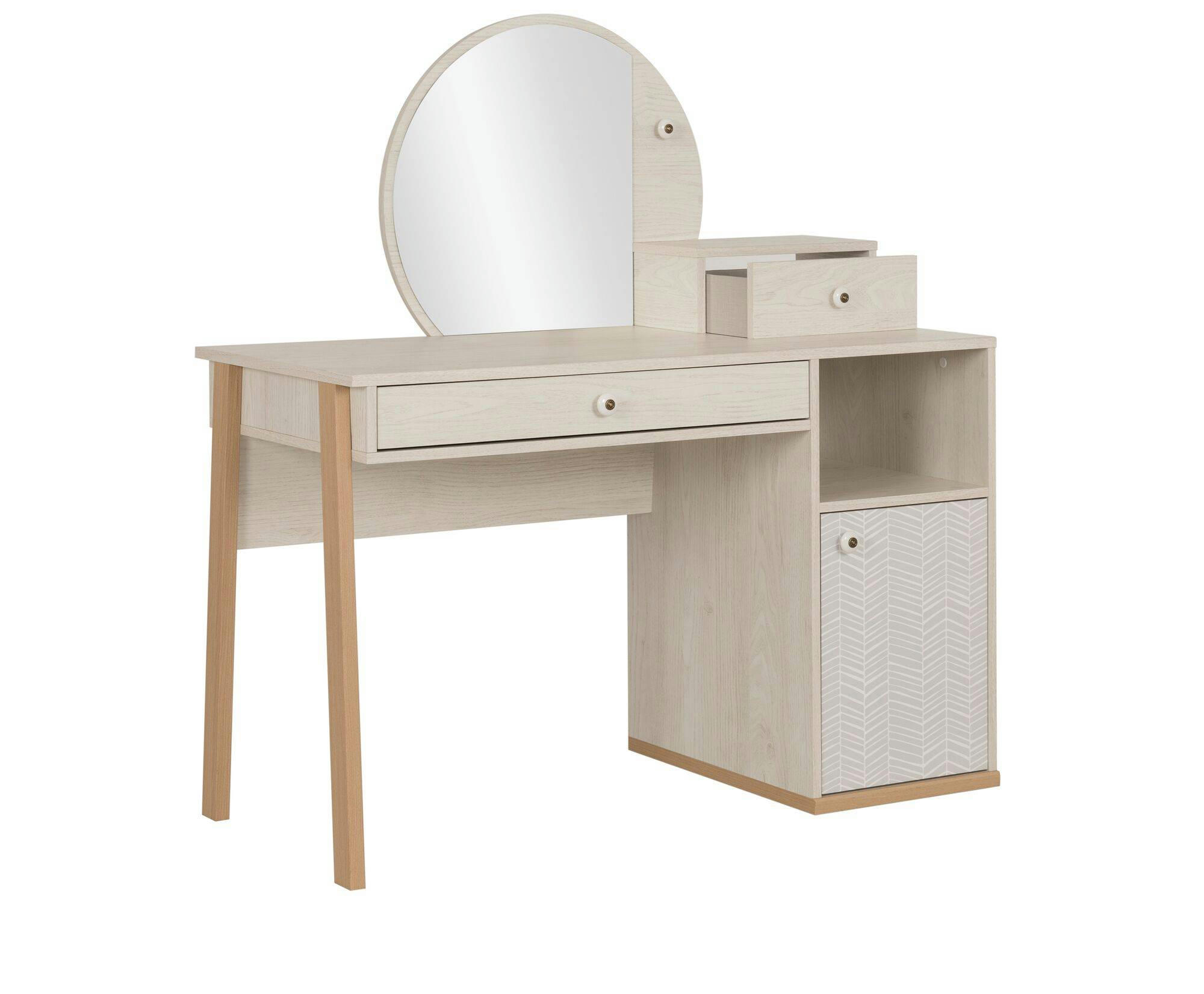 GWENDOLINE - Bureau + miroir effet bois