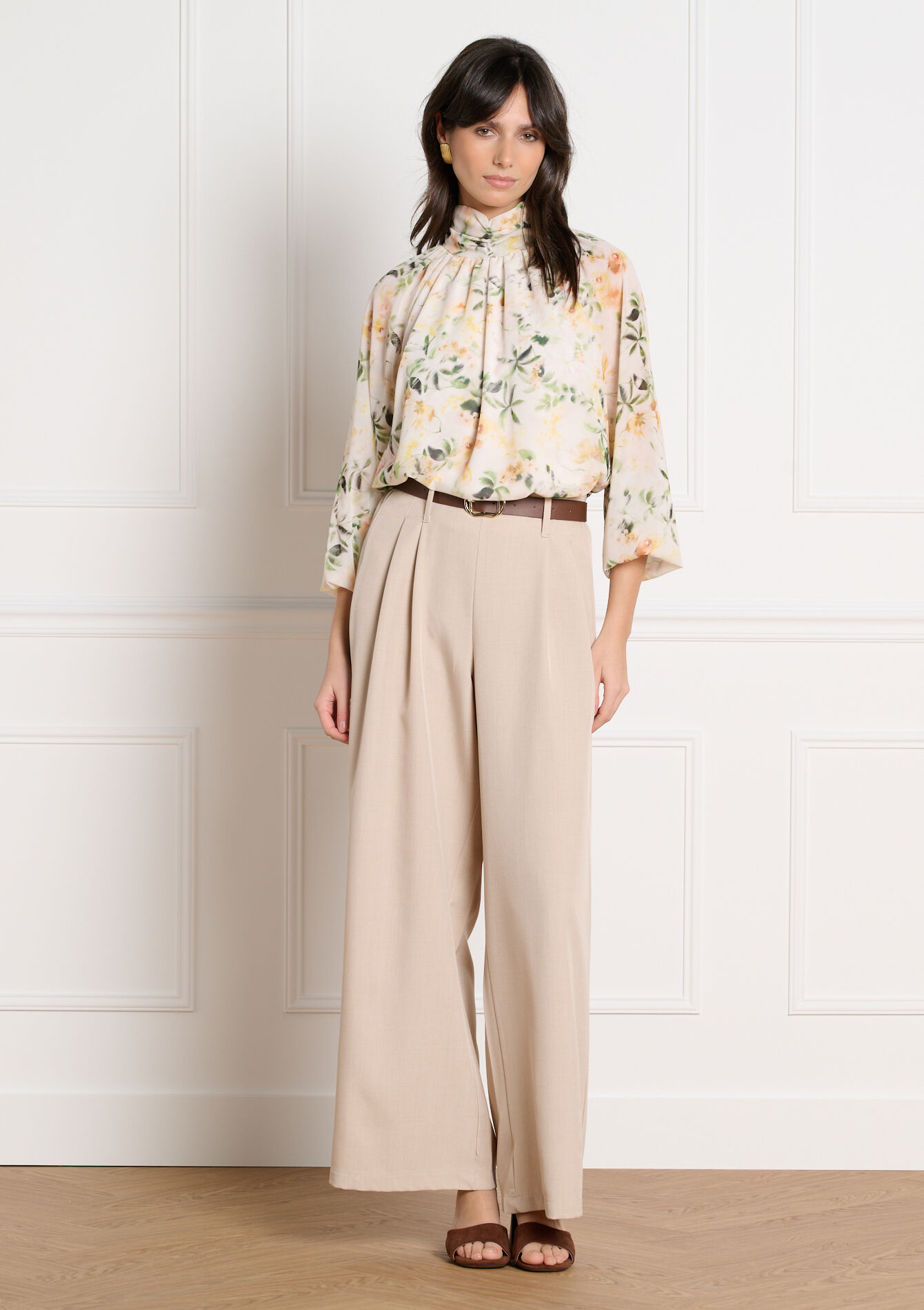 Bloemenblouse met soepele snit