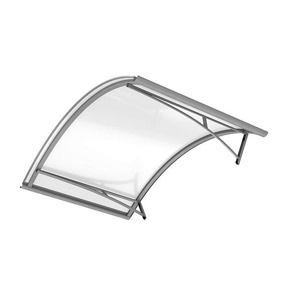 ARCTOM Auvent Apos 150x90, couleur silver RAL9006, panneau sandwich AL PE AL