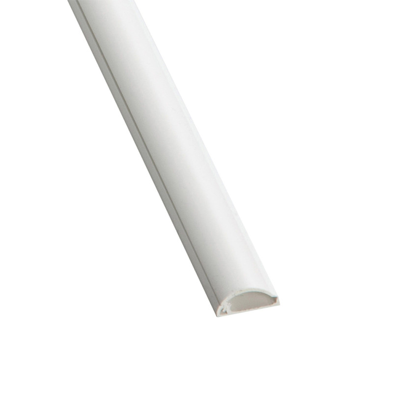 Goulotte demi-cercle en plastique 16 x 8 mm blanche 2 m D-LINE