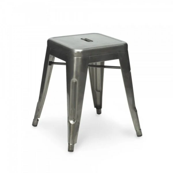 Industrial Clear Gunmetal 18-inch Mini Backless Stool (Set of 4)