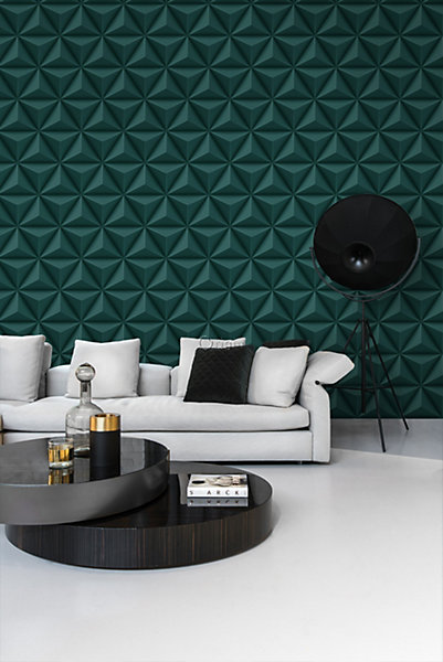 Origin Wallcoverings papier peint graphique 3D bleu canard 53 cm x 10.05 m