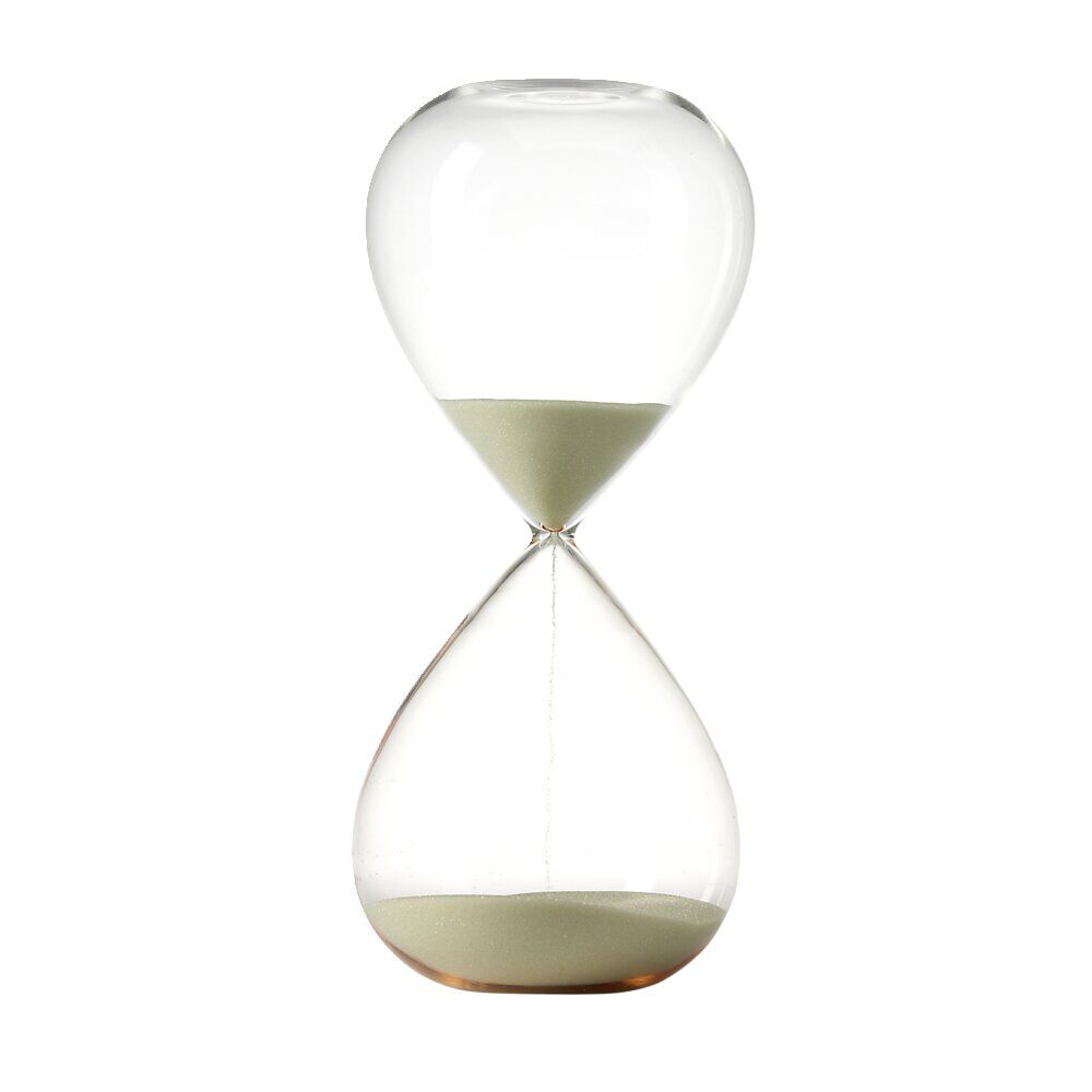 Sablier verre sable beige Ø10,5xH24,5cm