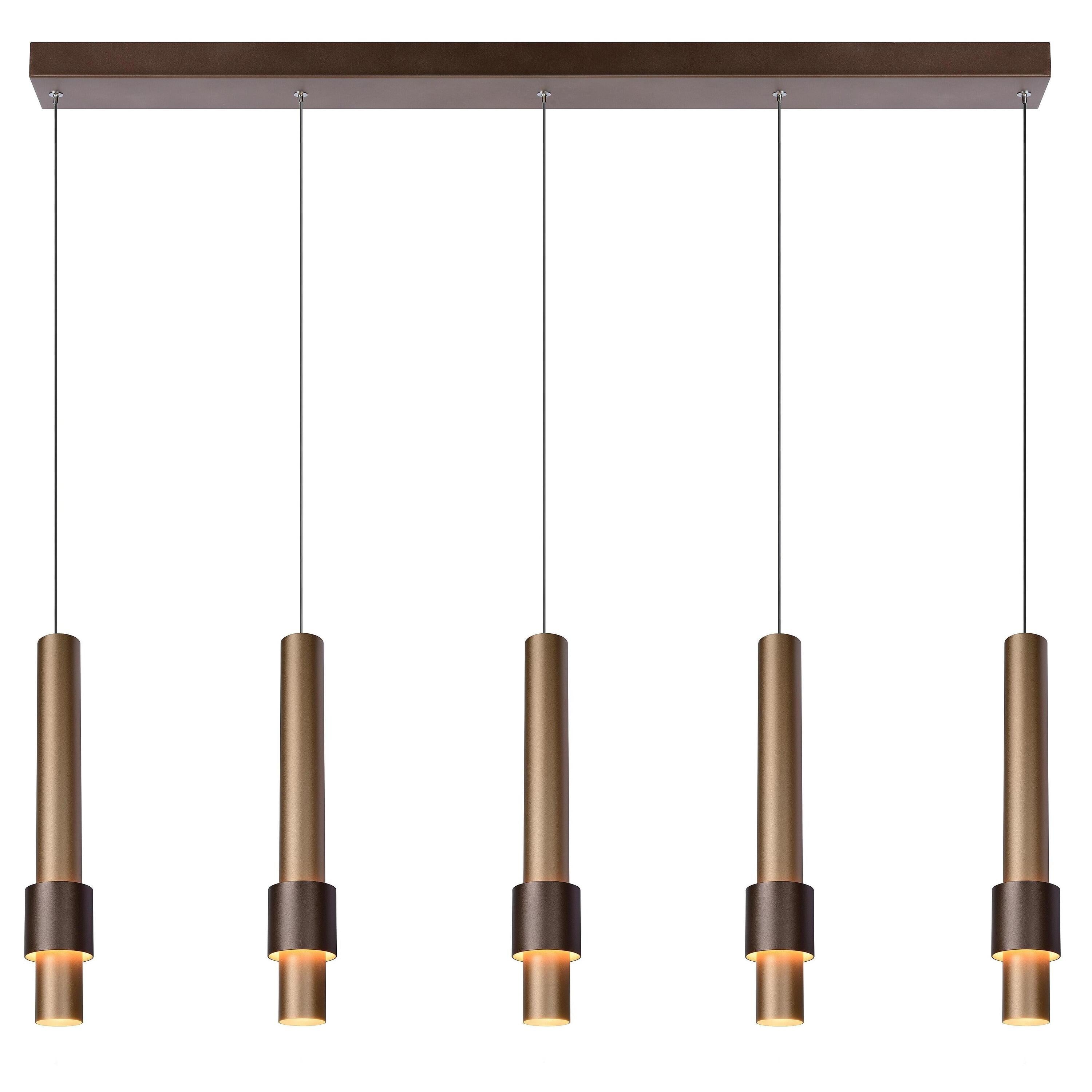 Margary 5 cluster hanglamp LED lineair koffie