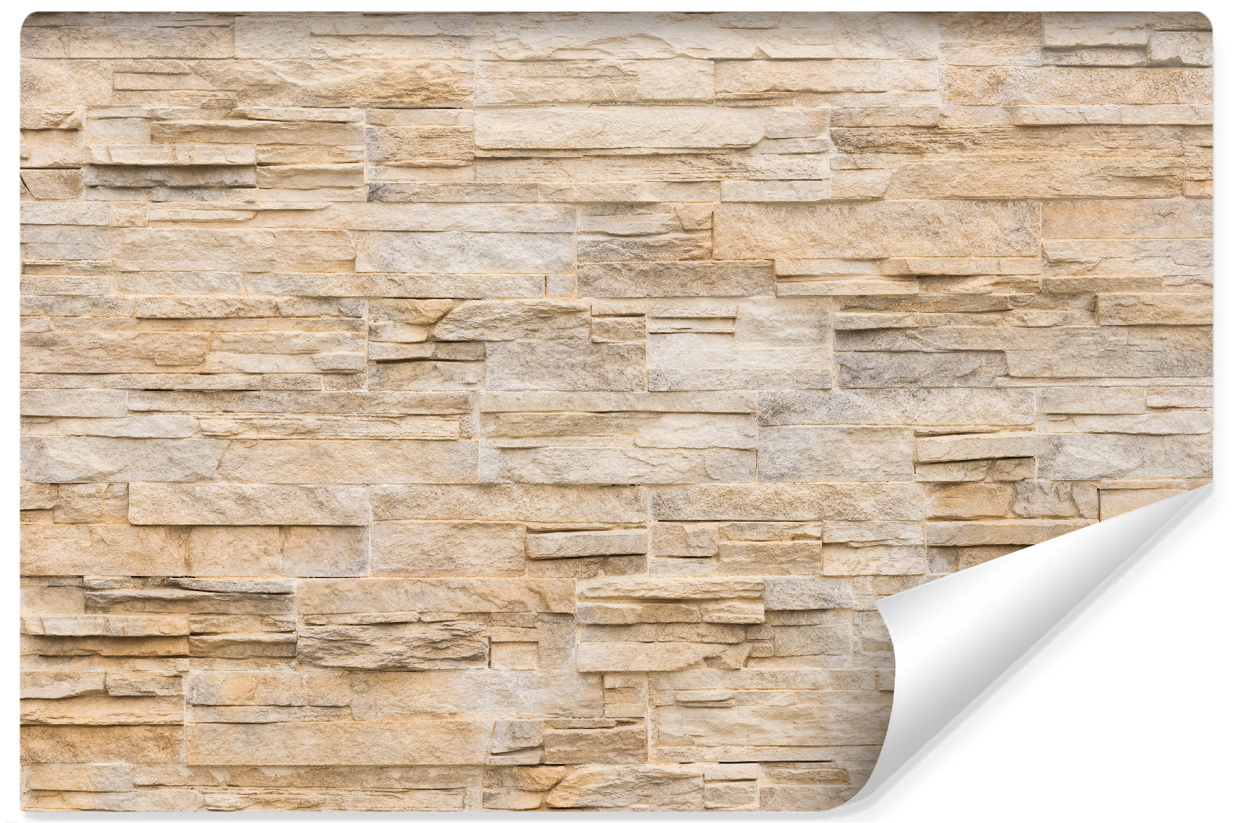 Fototapeta Do Salonu Beżowy Kamień Łupek 3D 90x60cm