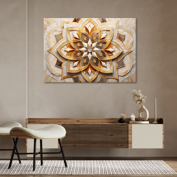 Feeby Obraz do salonu - Kwiat beżowy 3d 60x40