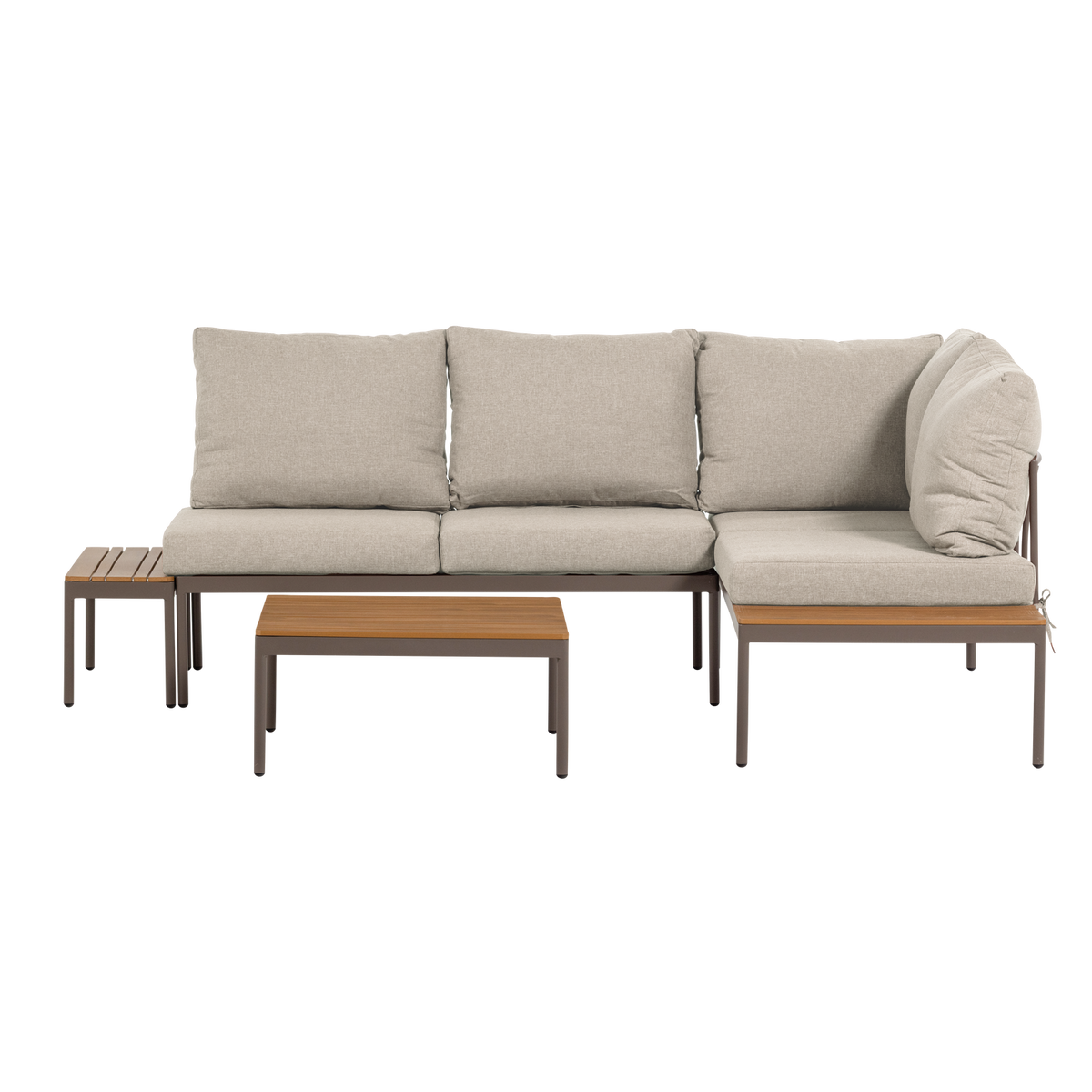 WOOOD loungeset Modulair tuin Zaro - Metaal/Polywood - Beige - 65x183x67