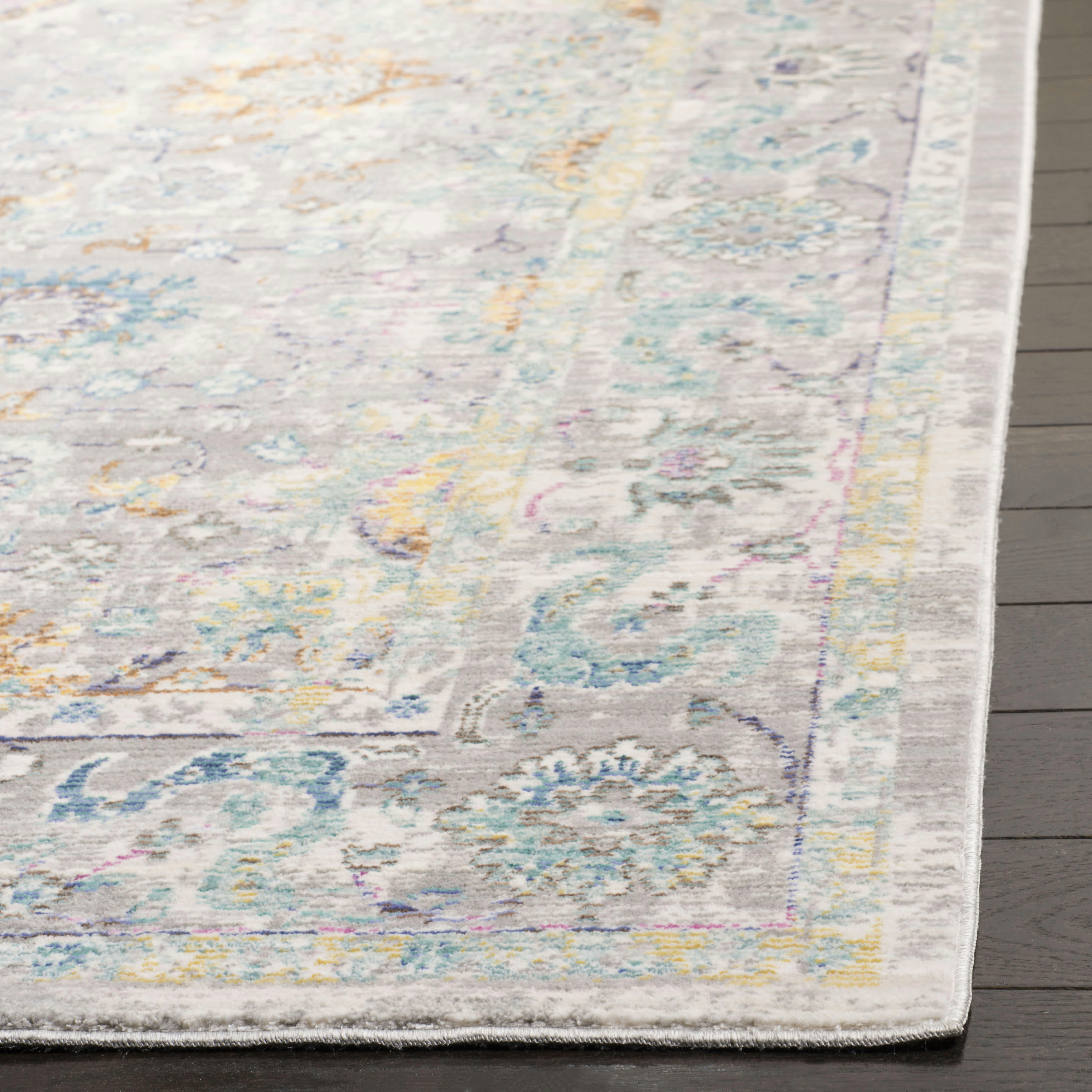 MYSTIQUE - Tapis de salon interieur en gris & multicolore, 152 x 244 cm