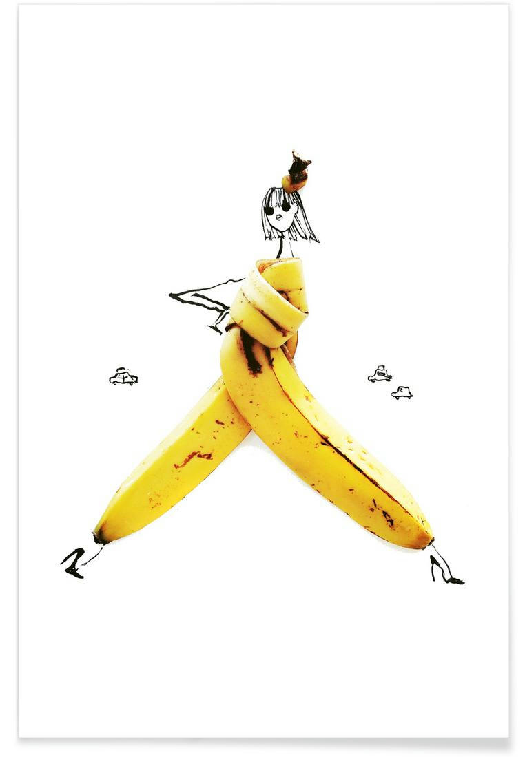 BANANA - Affiche blanc & jaune