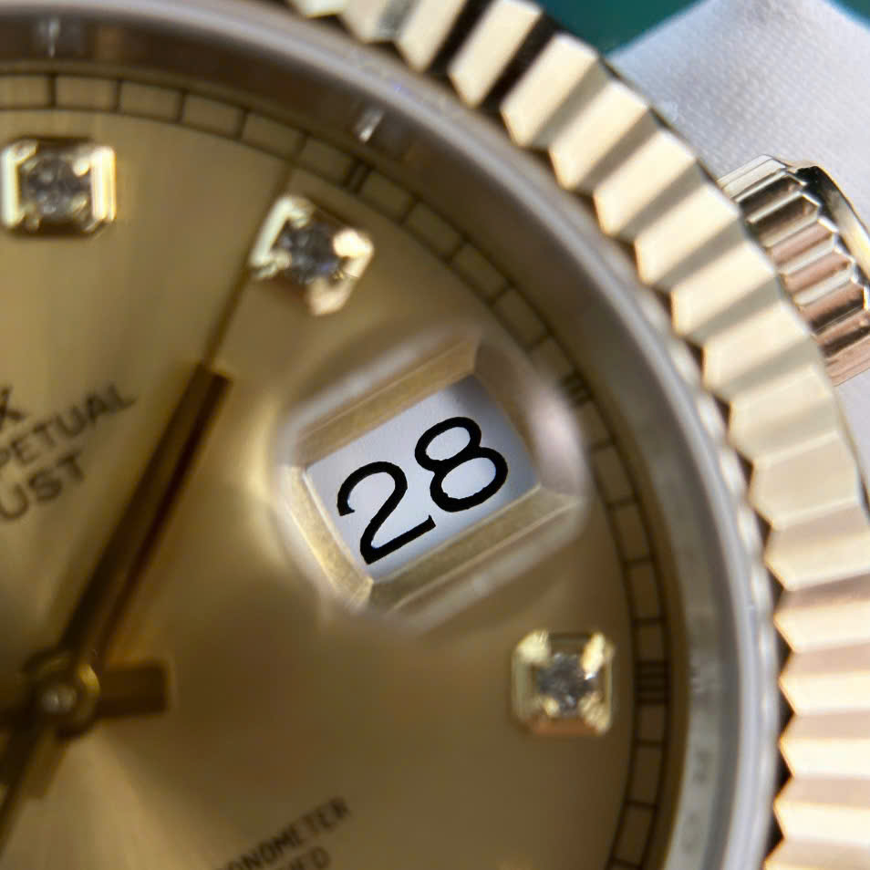 Rolex Datejust SS/YG Plated Champagne Dial CZ Diamonds 41mm Jub Super Clone