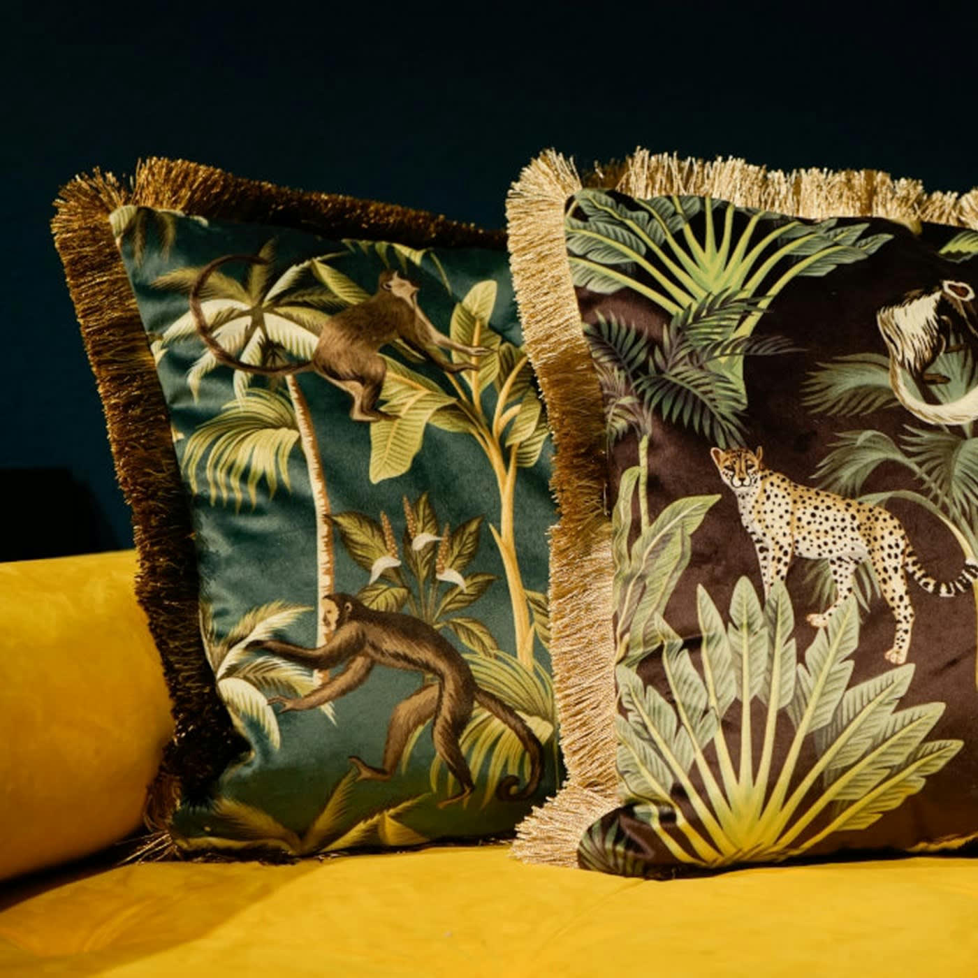 MONKEY - Coussin à franges 45x45cm