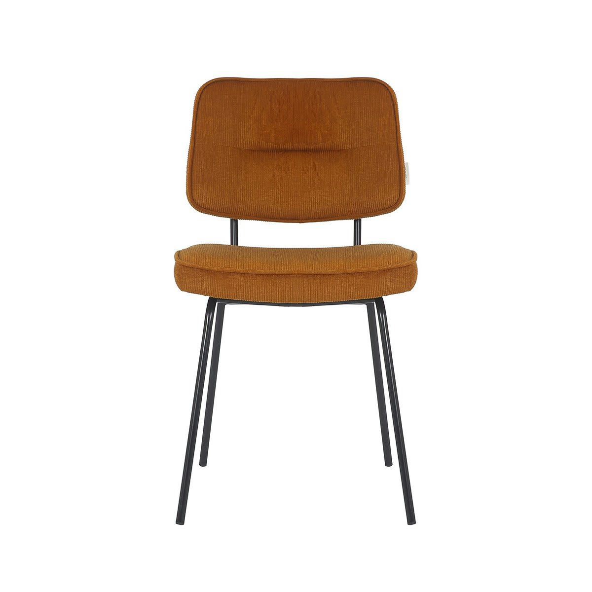 ZEZA - Set de 2 chaises moderne en tissu côtelé orange