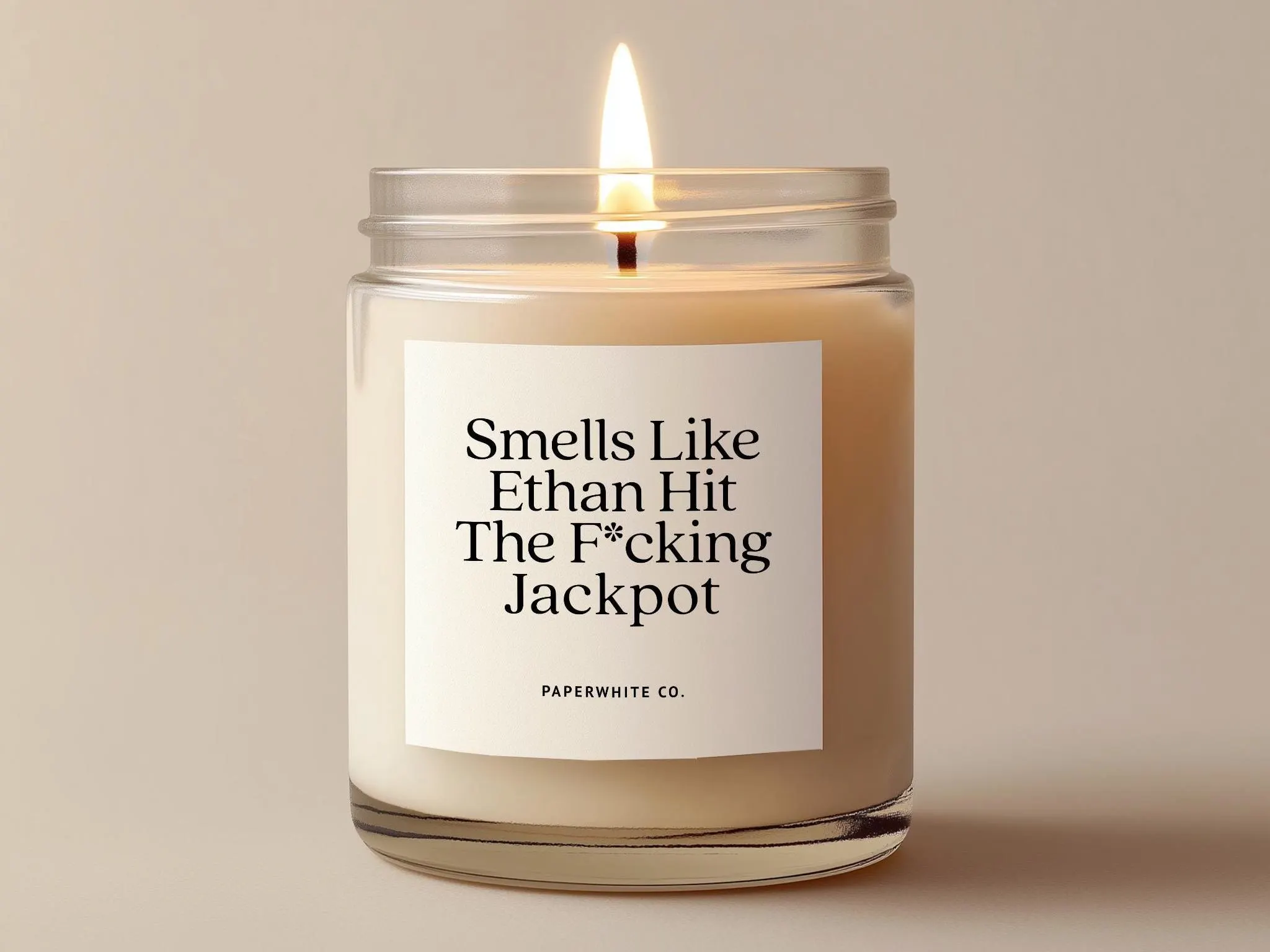 Personalized Engagement Candle, He Hit The Jackpot Funny Engagement Gifts For Couple, Future Mrs Gift Funny Wedding Gift For Bride to Be W85