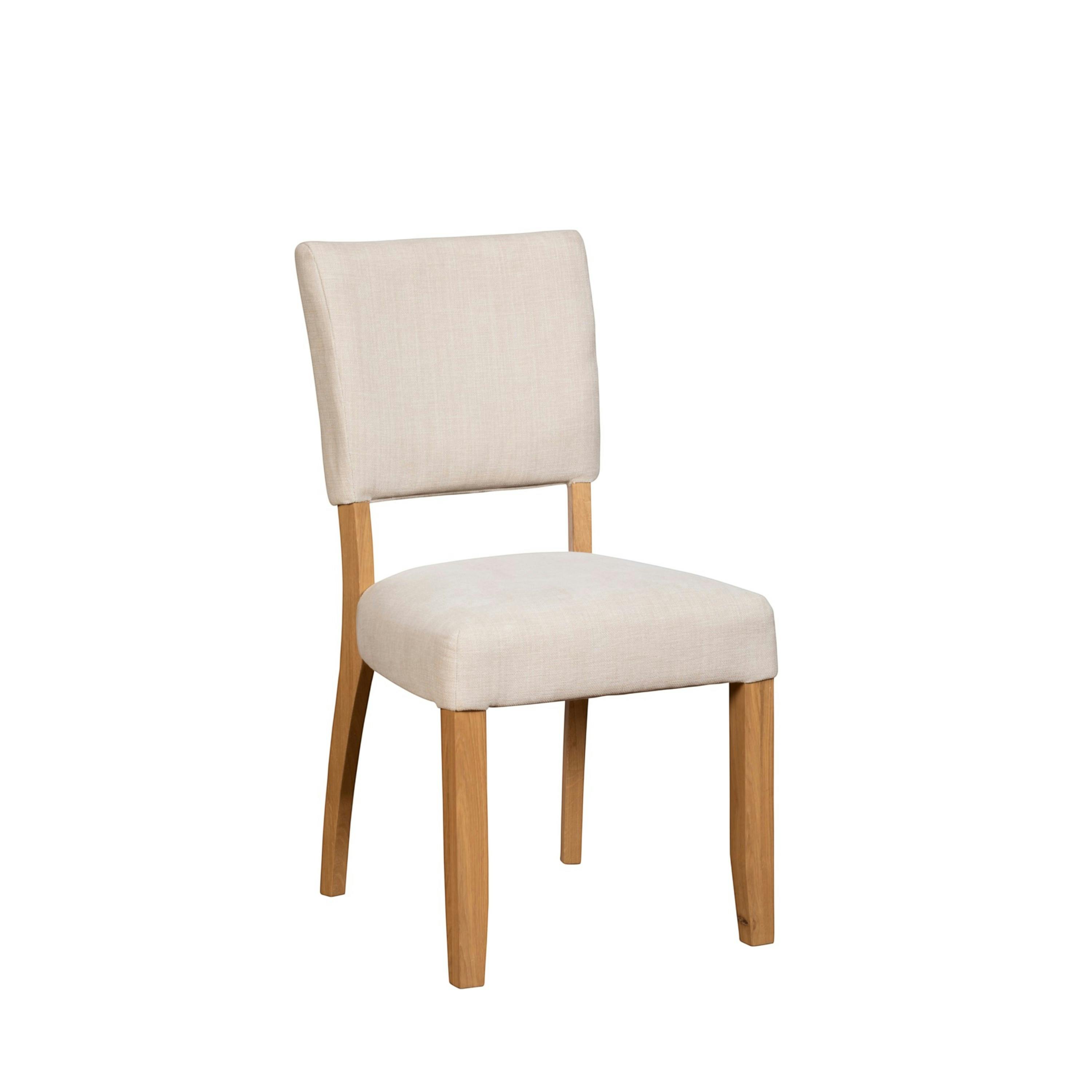 Chaise de salle à manger tissu écru et bois (x2) VELIA