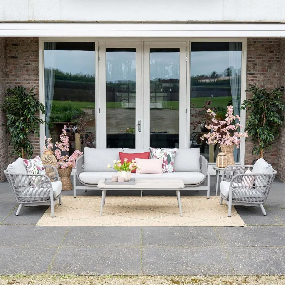 Margriet lounge tuintafel - 130x70 cm - taupe