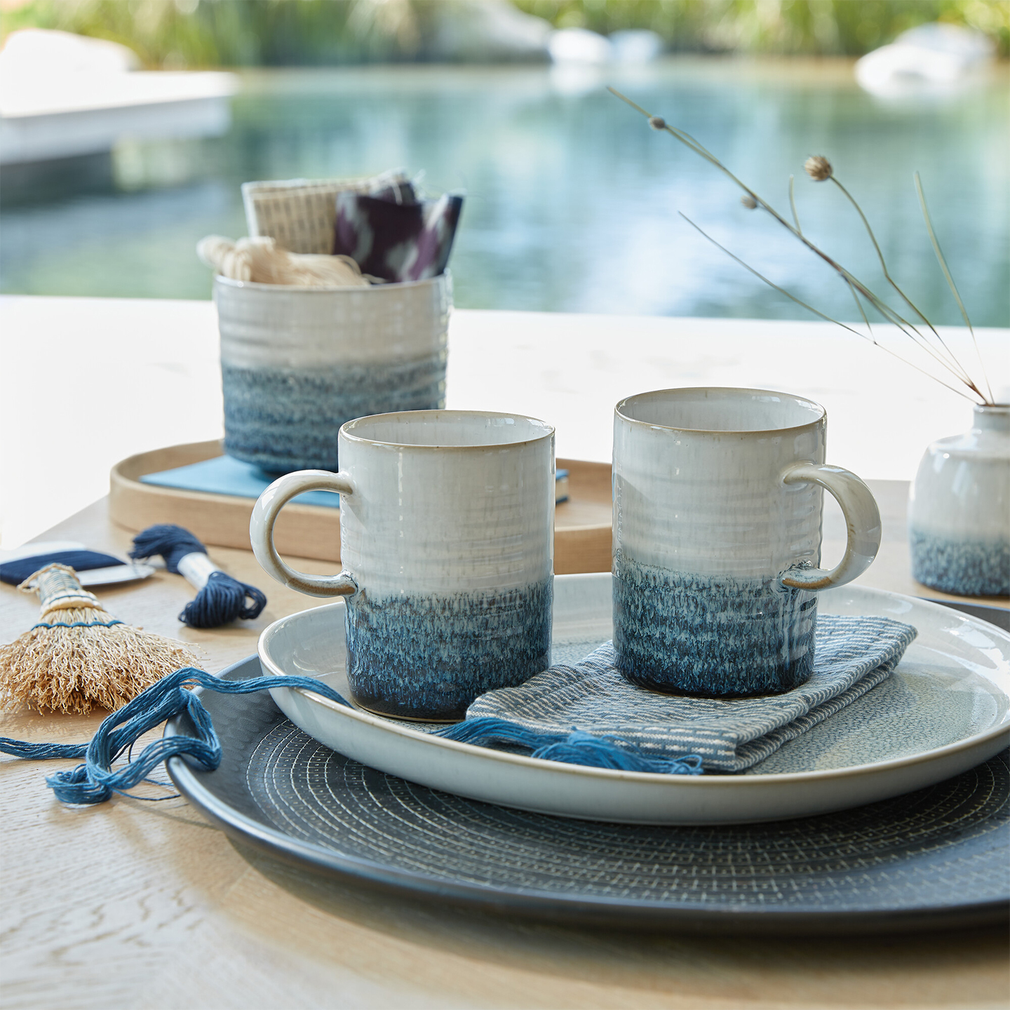 Kiln Blue Mugs - Set Of 2