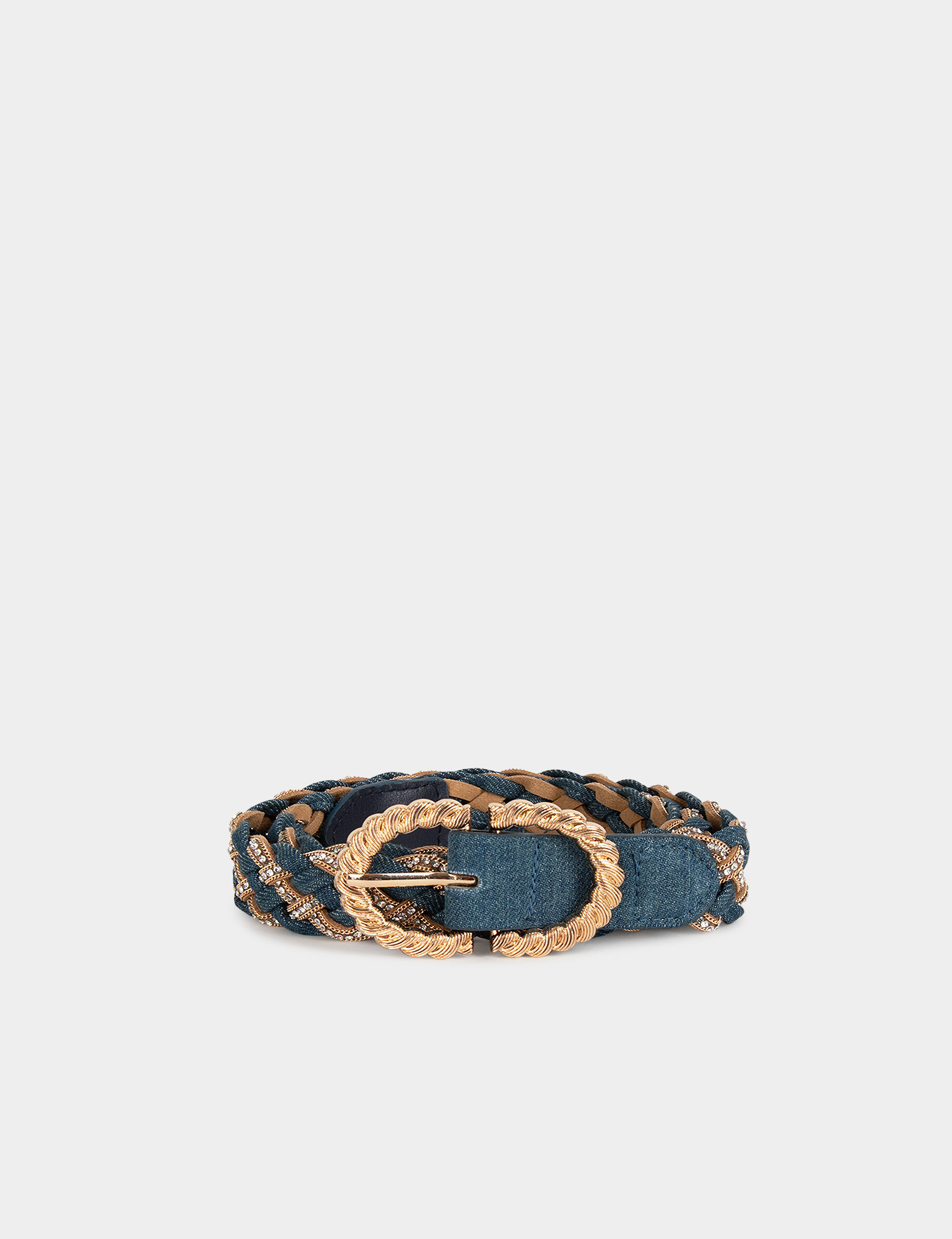 Braided Denim Belt Denim Stone Women