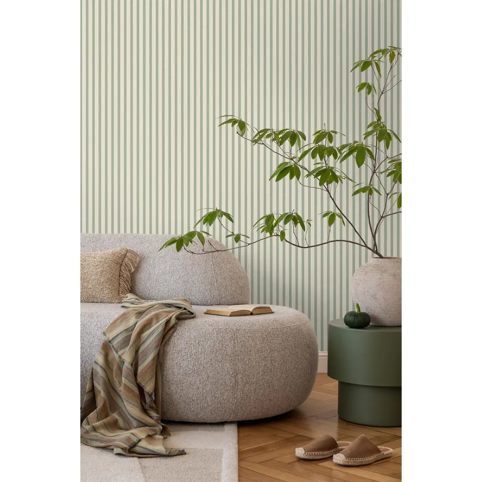 Sanders & Sanders behang strepen groen - 50 x 900 cm